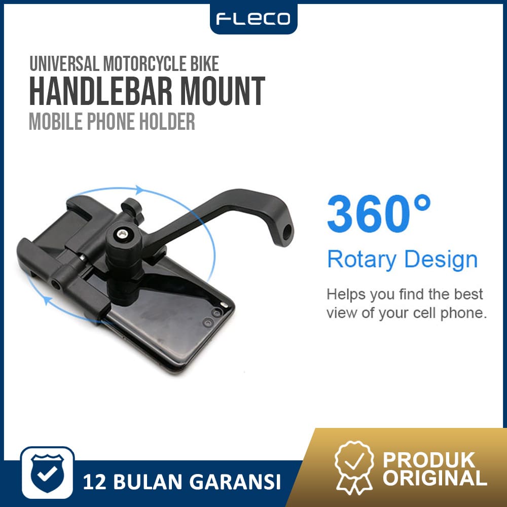 Holder HP Motor Spion Bahan Besi / Full Metal Body C-2 Motorcycle Holder FLECO