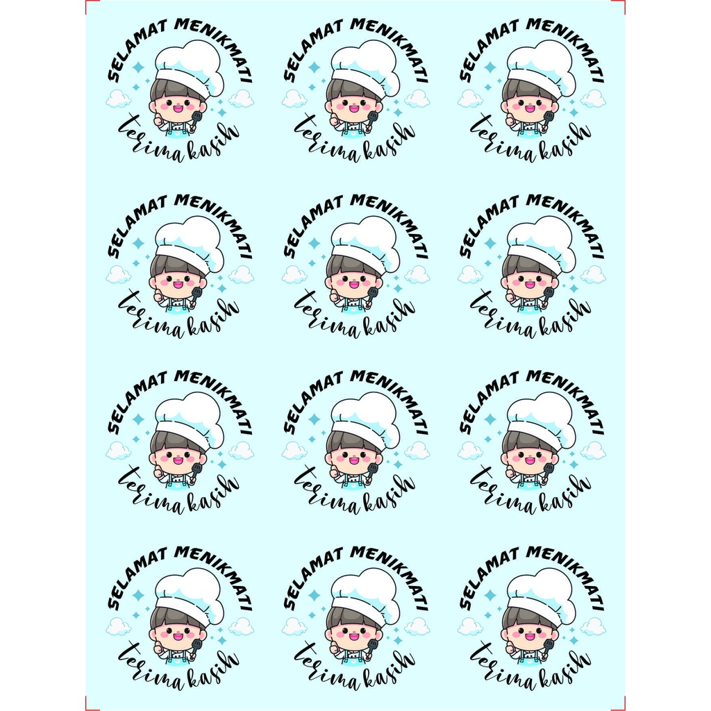 

60Pcs Thank You Sticker Selamat Menikmati Mt28