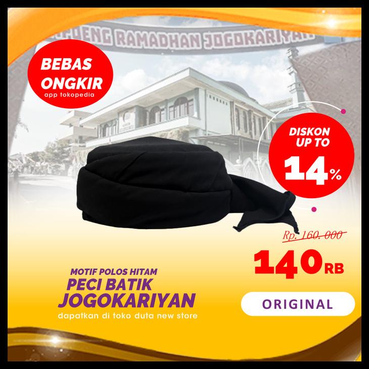 [READY STOCK] PECI BATIK KHAS JOGOKARIYAN POLOS HITAM