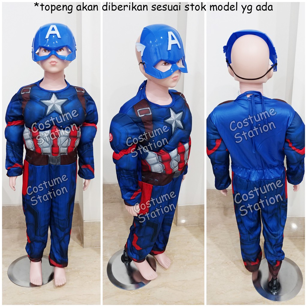 Kostum Superhero Captain America Avengers / Costume Avenger Marvel anak laki