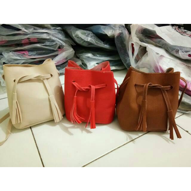 Tas Serut Tas Selempang Bucket Bag Mini