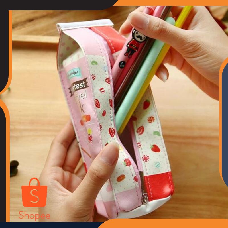 

Terlaris Kotak Pensil Bentuk Kotak Susu / milk tempat alat tulis tempat pensil Keren