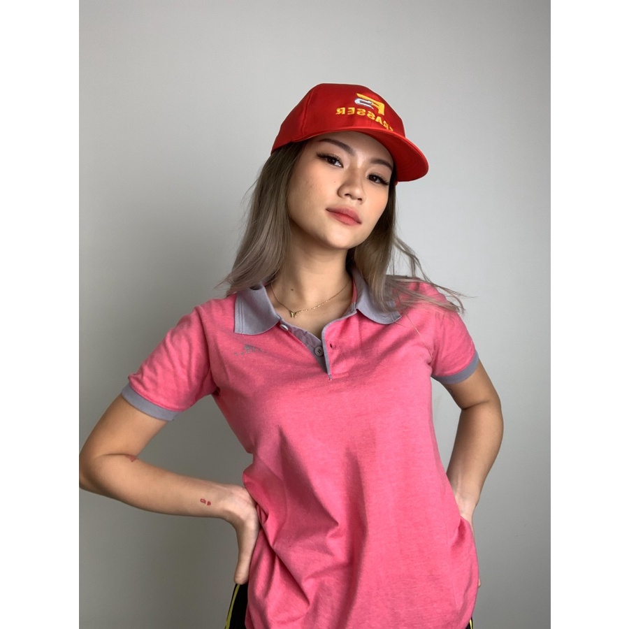 Topi Baseball Cap Casual Sport Wanita Frasser Logo Tengah Merah zf