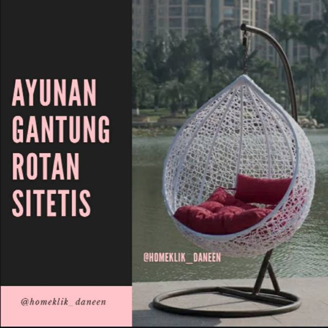 Ayunan Gantung Rotan Sintetis