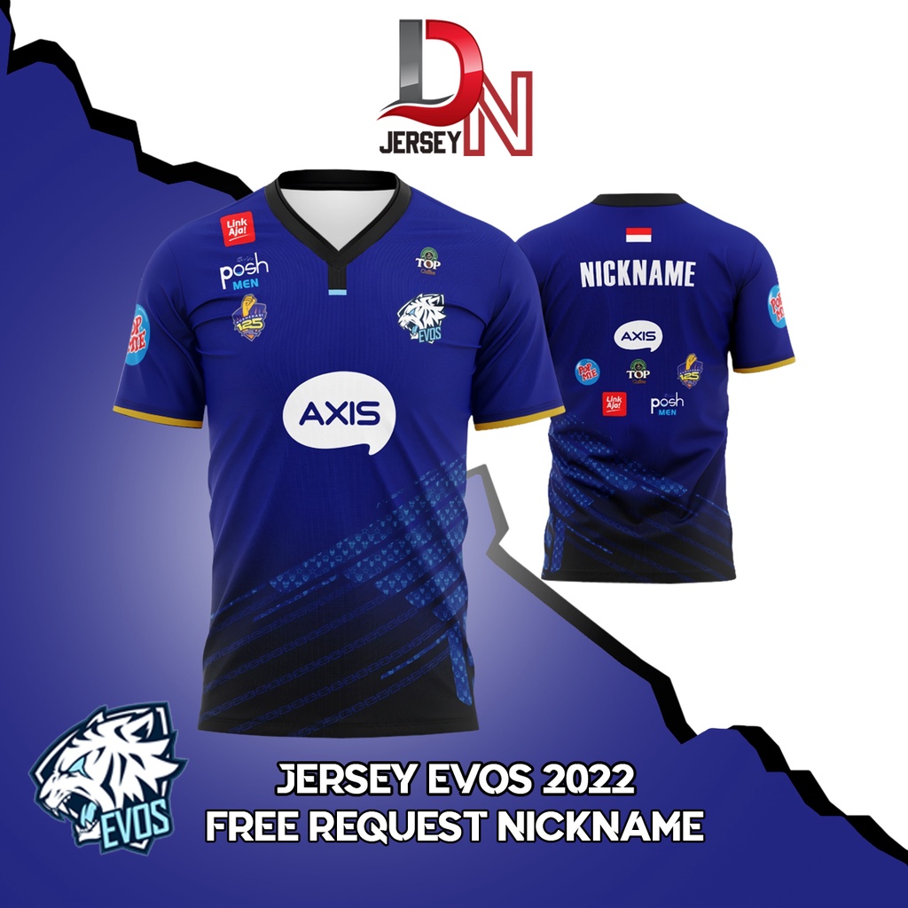 JERSEY BAJU KAOS GAMING EVOS 2022 HOME AND AWAY Game Mobile Legends ML Freefire FF PUBG (free reques