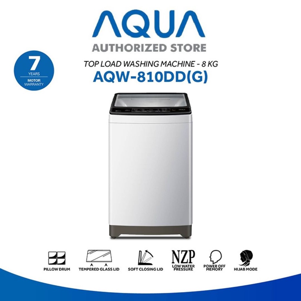 AQUA JAPAN AQW-810DD(G) Mesin Cuci Automatic