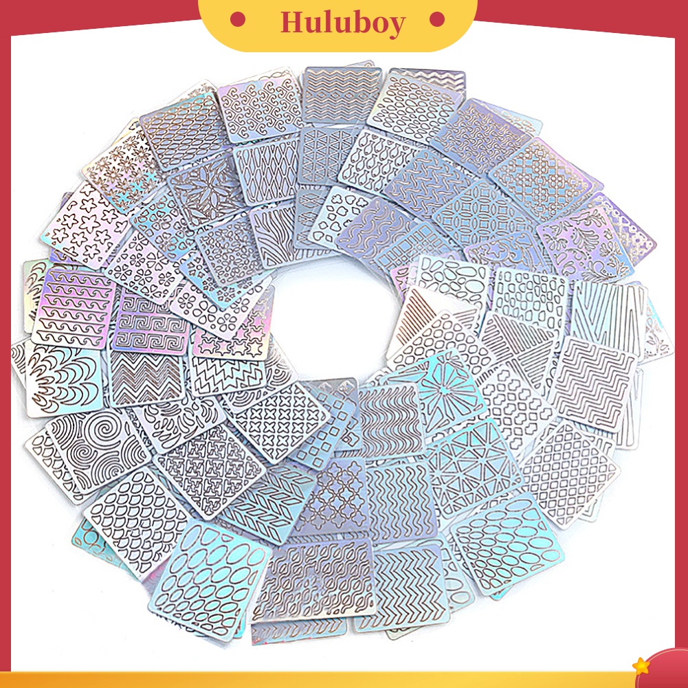 Huluboy Huluboy♡ 24pcs / Set Stiker Kuku Motif Hollow Bergelombang Untuk Manicure