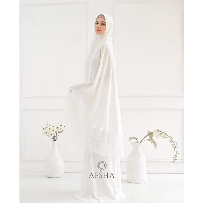 (PROMO) Mukena Afsha Silk Premium Afsha Hampers With Box - Putih