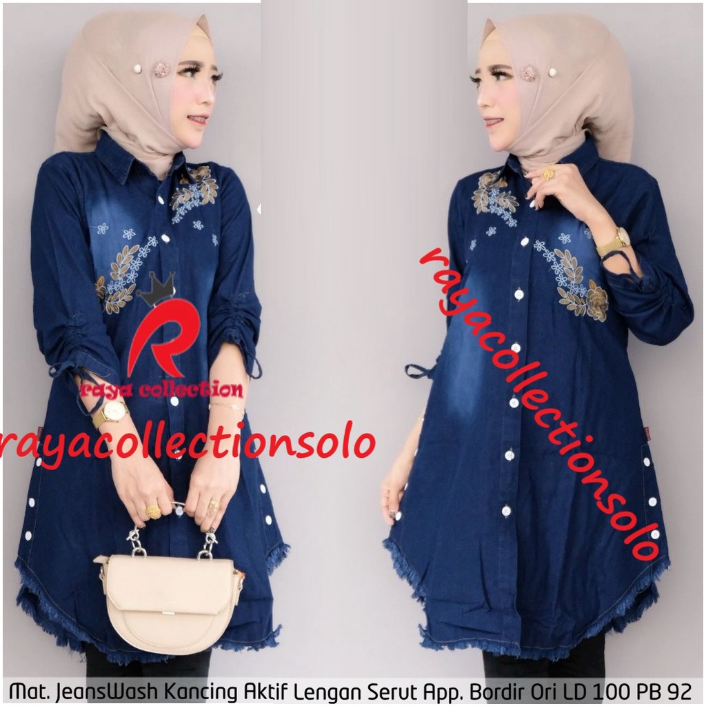 Ellora Tunik Jeans / Daniella Tunik / Safa Tunik Jeans / Tunik Bordir Jeans