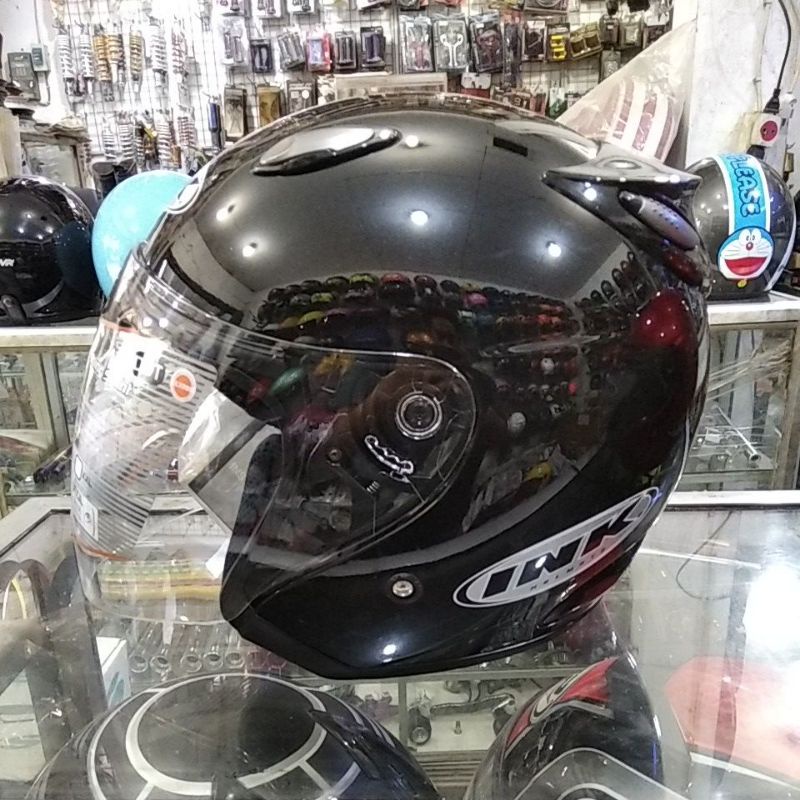 Jual Helm Ink Centro Jet Original Ink Centrojet Solid Black Shopee Indonesia