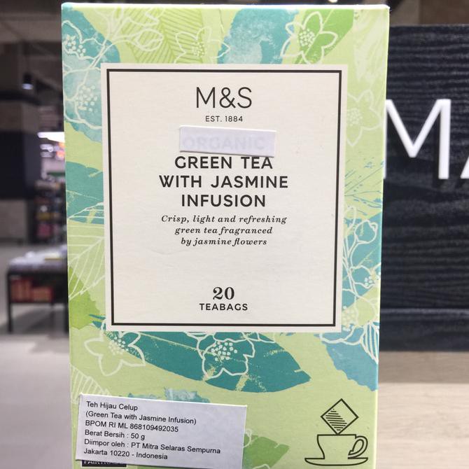 

TEA - 17 - 74 - MARK & SPENCER GREEN TEA WITH JASMINE INFUSION TOKO - TEH - SEDJAK - DULU - KALA.
