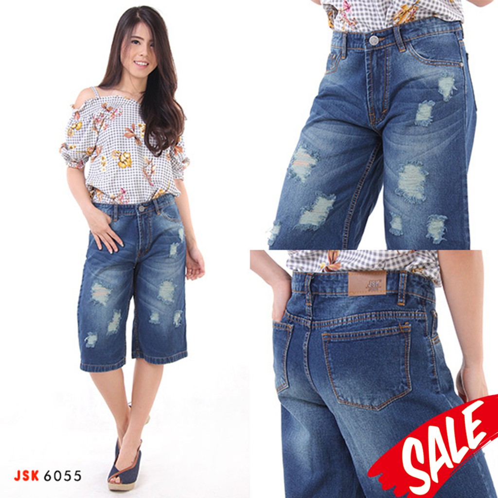  Celana  7 8 Boyfriend  Wanita Boyfriend  Ripped Celana  Jeans 