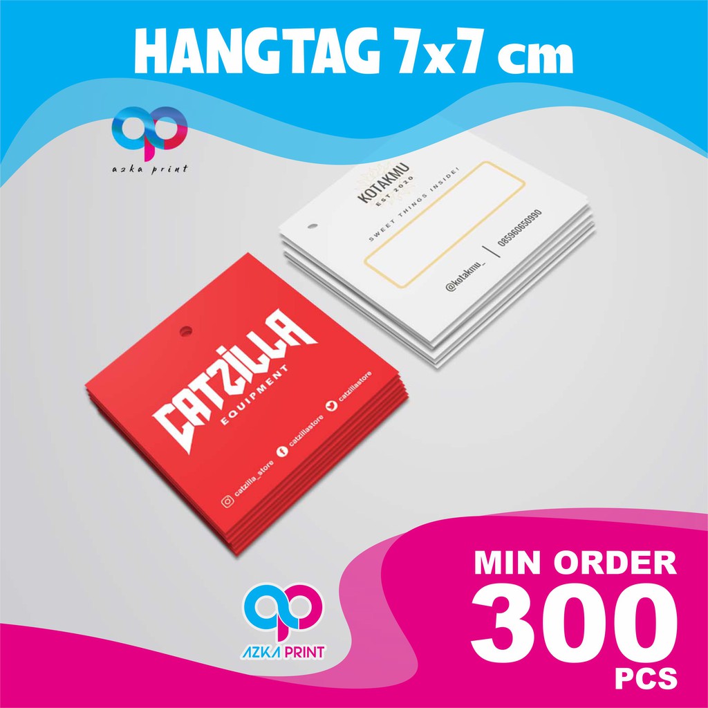 

Hangtag Custom 7x7 cm, 260 gr , Label persegi