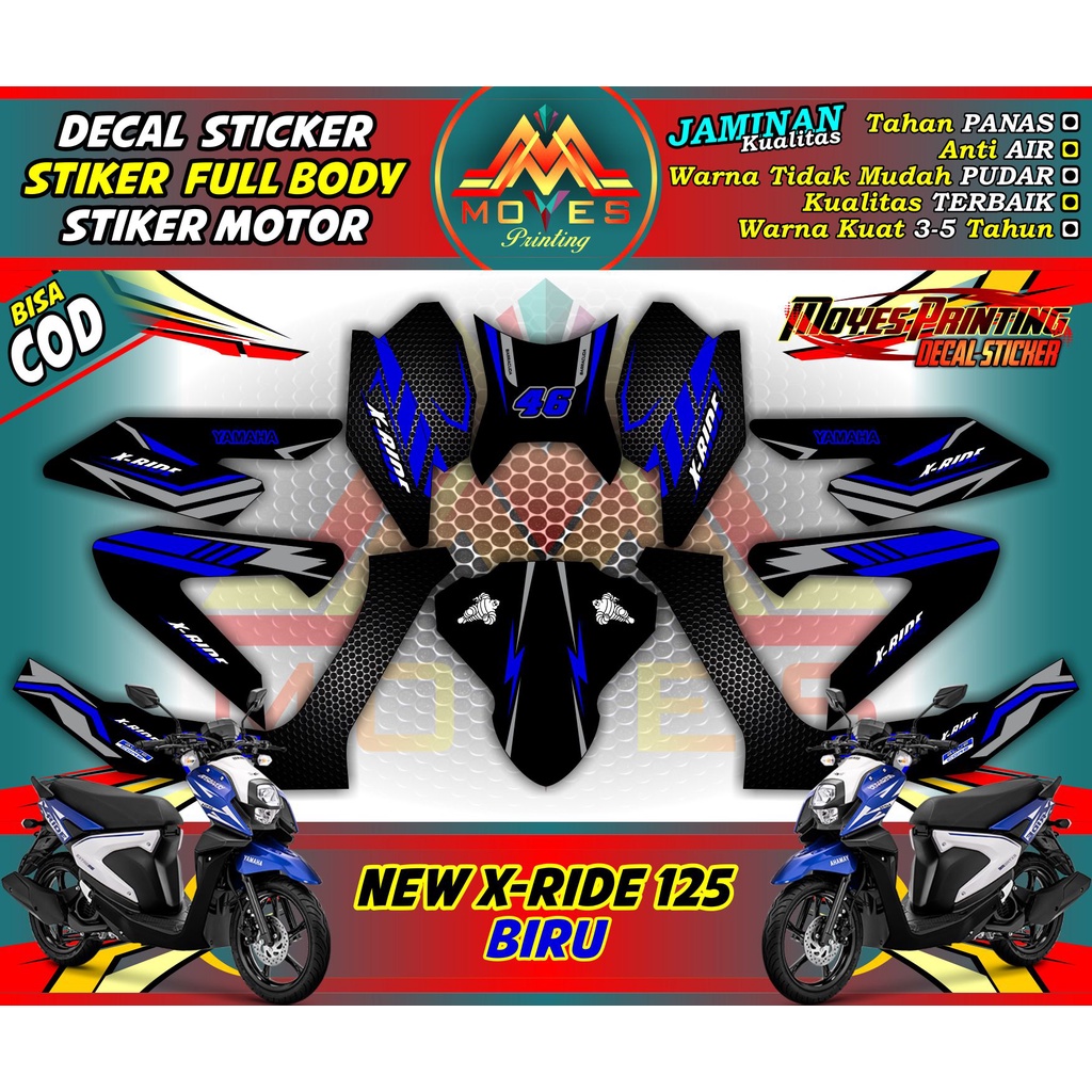Decal XRIDE NEW 125 FullBody - Decal Yamaha NEW XRIDE Stiker FullBody XRIDE NEW 125