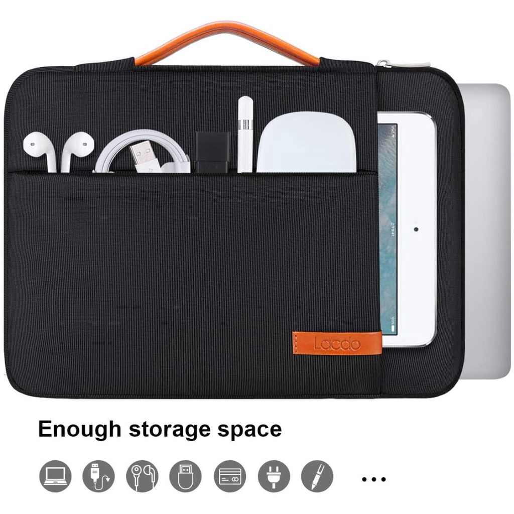 Tas Laptop Macbook Jinjing Handstrap Lacdo 360° Protective Waterproof Shockproof Size 11 12 13 14 15 16 inch