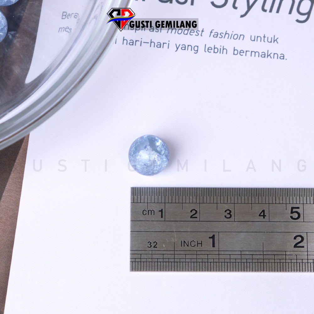 Isi 12pcs Mutiara Marmer Bening Permata