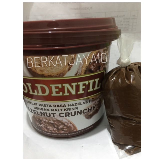 Goldenfil Hazelnut Crunchy REPACK 250 Gram Selai Coklat Hazelnut Krispi