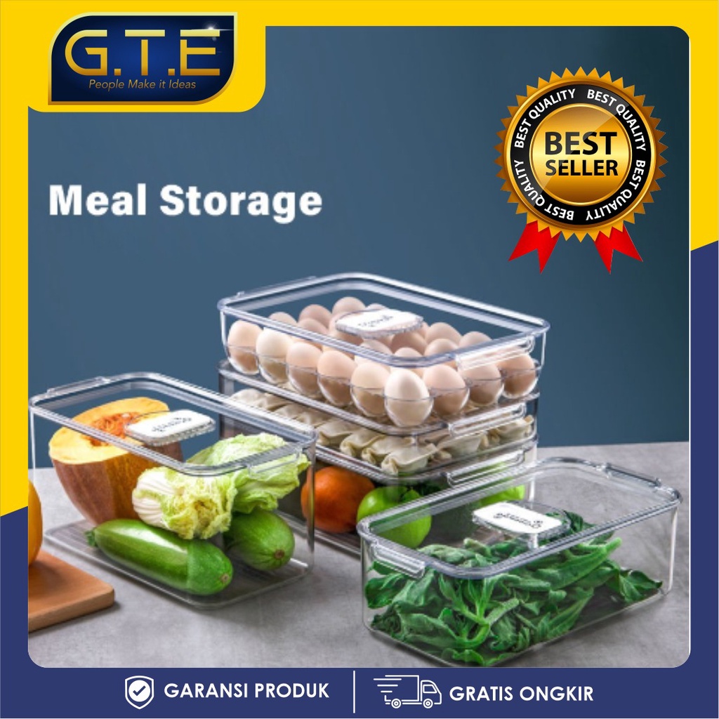 GTE | KOTAK KONTAINER MAKANAN KULKAS PLASTIK BENING | FOOD STORAGE BOX KOTAK PENYIMPANAN | REFRIGERATOR STORAGE BOX