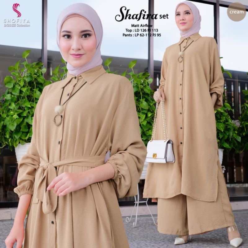Setelan Wanita Jumbo Shafira #2 Set Original by Shofiya Bigsize / One Set Jumbo Premium Berkualitas-Cream