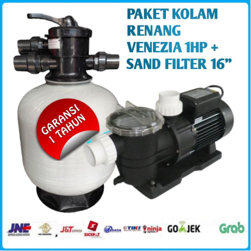 Mesin Pompa Air Kolam Renang 1hp + Sand Filter 16in Pompa Air Kolam Renang
