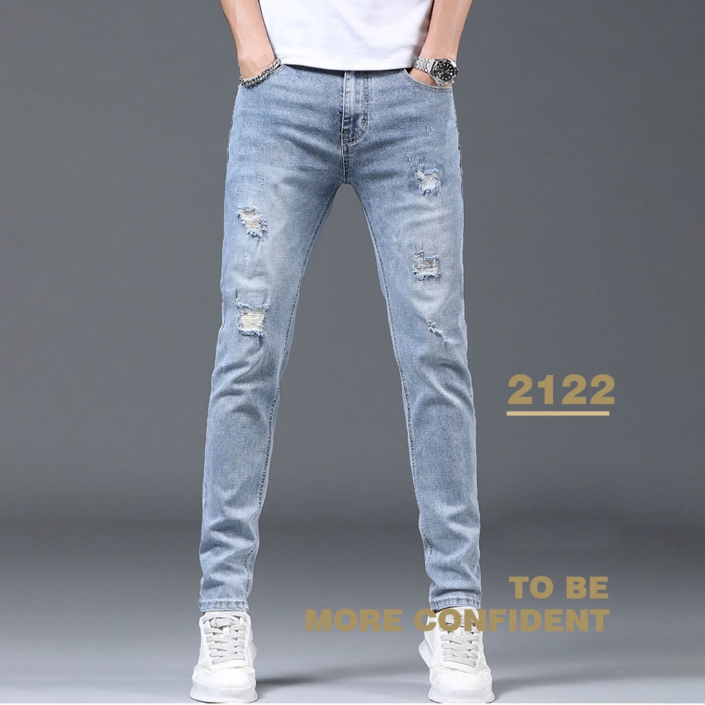 celana jeans panjang pria celana ripped jeans pria celana kantor pria slimfit celana jeans robek pria sobek celana jeans pria sobek lutut korean style