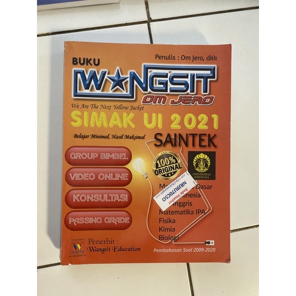 BUKU WANGSIT UTBK SAINTEK SIMAK UI 2021 (PRELOVED)
