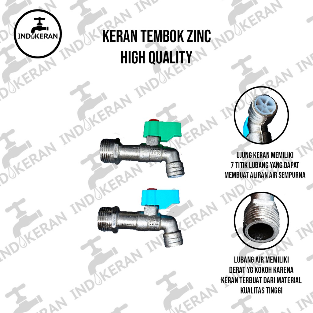 INDOKERAN - Kran Tembok ZINC - 1/2 Inch - High Quality