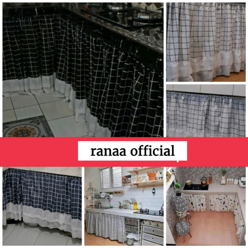 Tirai kolong meja kompor tinggi 75cm