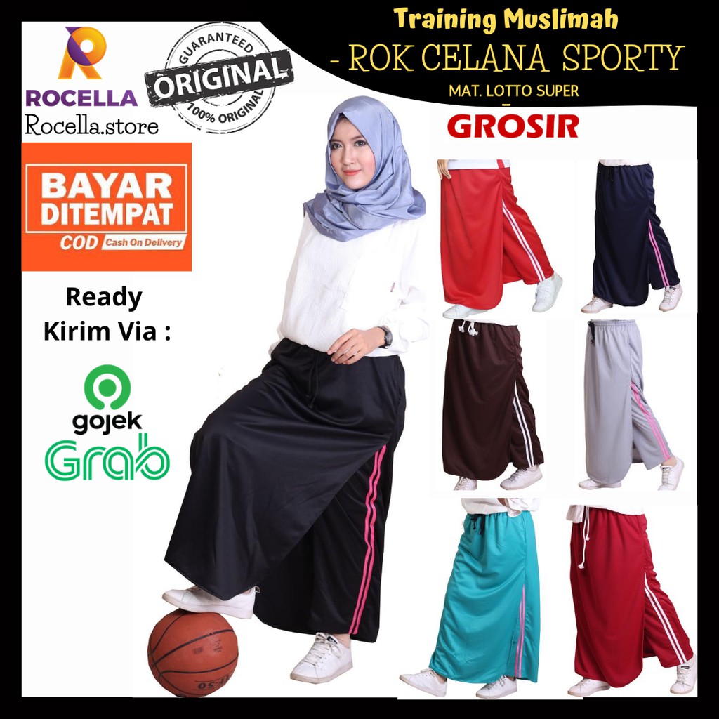 Rocella Rok  Celana  Olahraga  Muslimah Training Rok  Wanita 