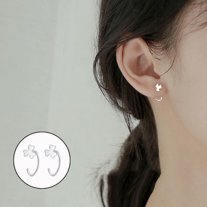 Anting Stud Bahan S999 Sterling Silver Bentuk Hati Untuk Wanita