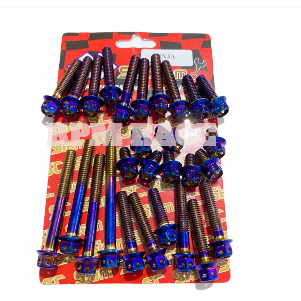 Baut probolt flower thailand blok mesin ninja r ninja rr kiri kanan merek SC SIAM