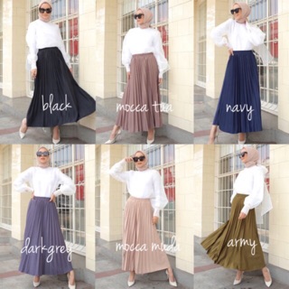 Pleats skirt 20 Warna  TERLENGKAP ROK  PLISKET  PREMIUM 