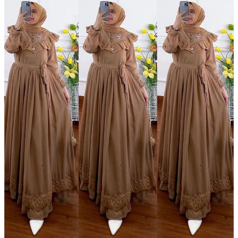 Rauna Maxi / Gamis Wanita Kekinian / Gamis Wanita Terbaru / Maxi Dress Brukat / Dress Kondangan Terbaru / Dress Wanita Kekinian / Dress Wanita Terbaru / Gamis Wanita Terbaru 2022 /Gamis Lebaran 2022 / Gamis Lebaran Model Terbaru 2022