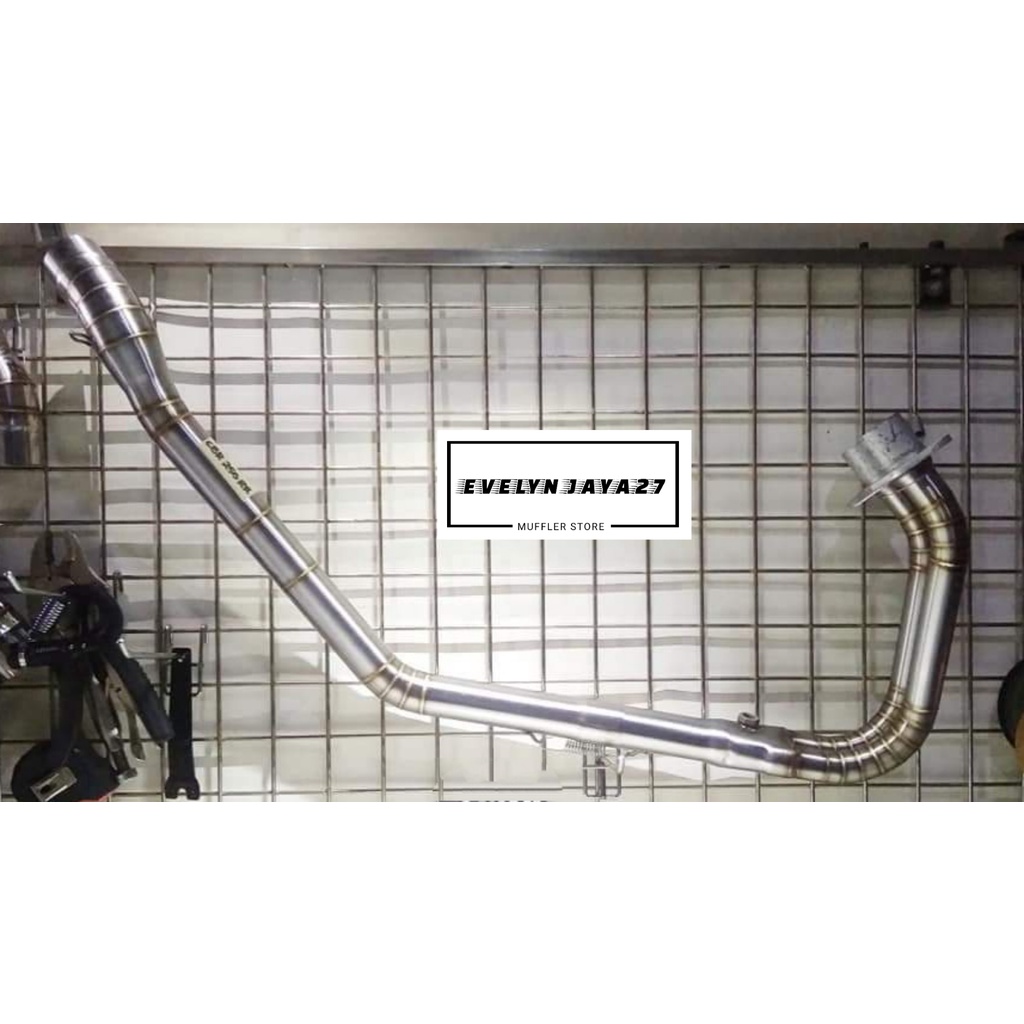 LEHERAN / HEADER PIPA KNALPOT 2 SILINDER FULL STAINLESS NINJA 250R FI NEW KARBU Z250 R25 MT25 CBR250