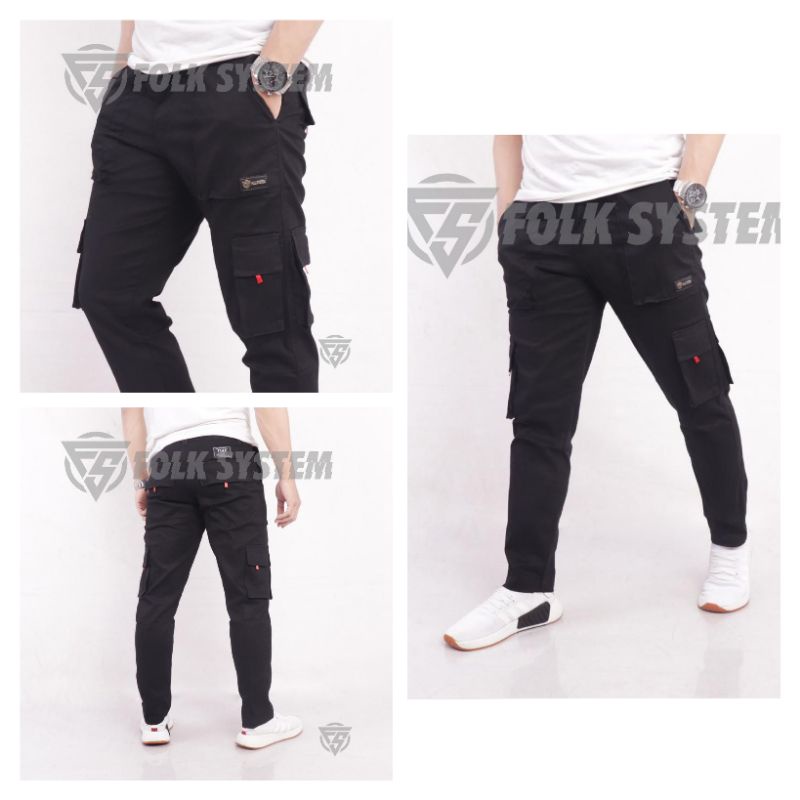 Celana pria chino cargo original folksystem