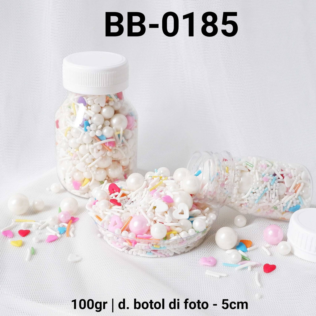 

BB-0185 Sprinkles sprinkle springkel 100gr 100 gram mix putih rainbow yamama baking grosir murah sprinkles cake dekorasi mutiara trimit decoration story sprinklestory sprinklesstory sprinkle story yamama baking