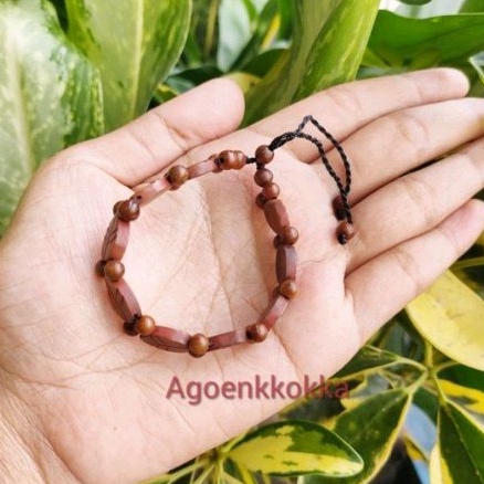 Grosir 10 pcs Gelang plat daun anak coklat kokka kaukah