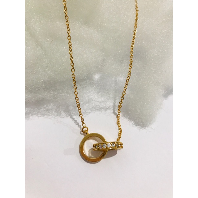 Kalung Lapis Emas Double Ring, Ecer/Grosir
