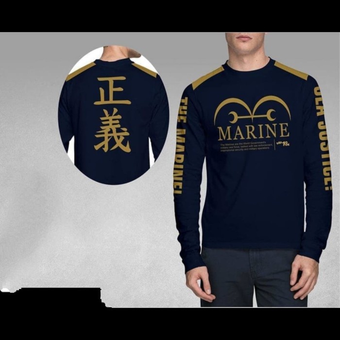 kaos Marine one piece anime lengan panjang