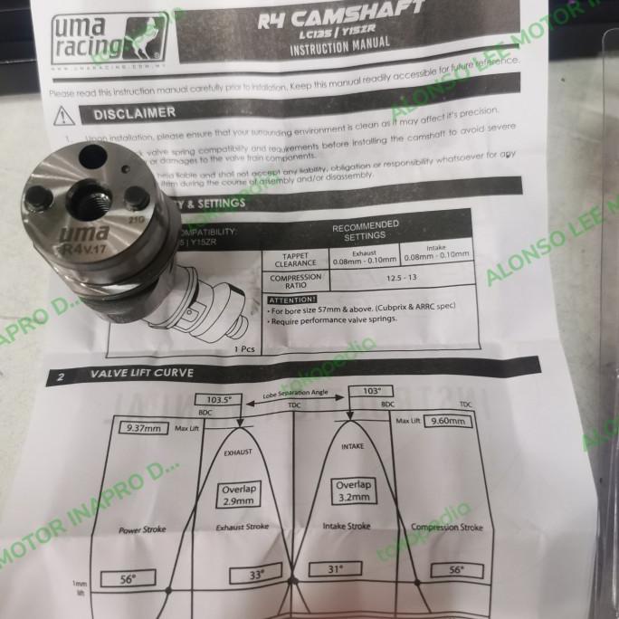 noken ass / cam uma racing r4 mx king r15 vixion