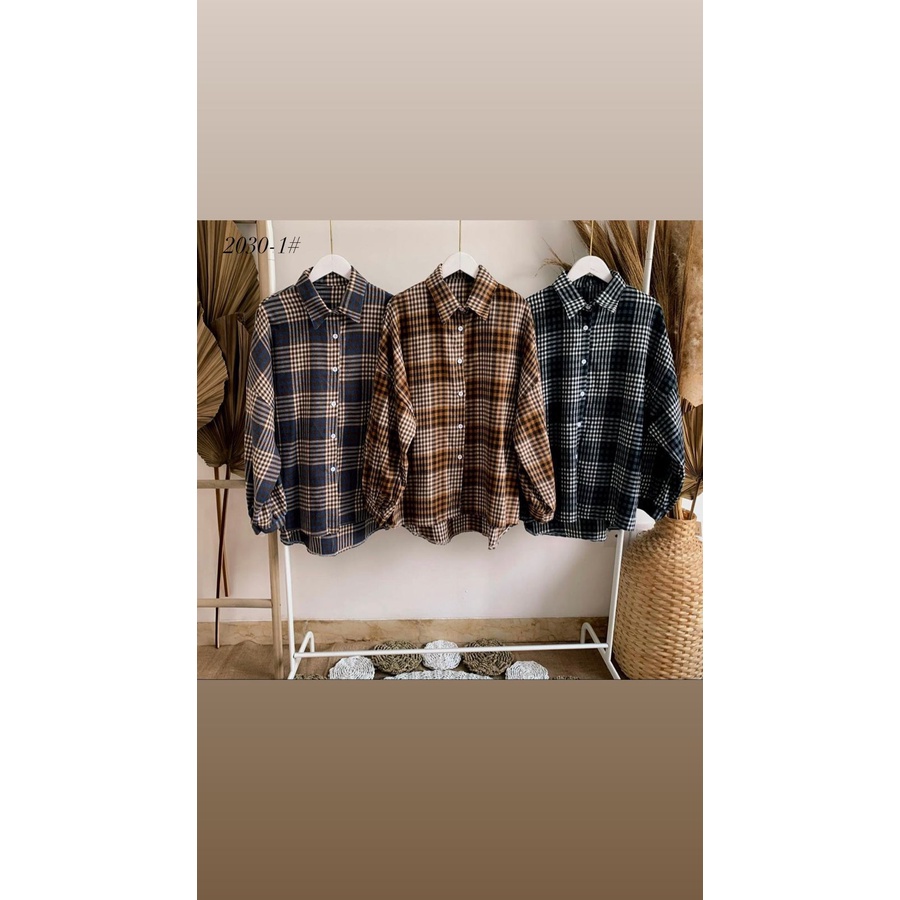 ICHI FLANEL / koreans style / kemeja flanel wanita / kemeja square terbaru / kemeja flanel termurah / ootd hijab-3