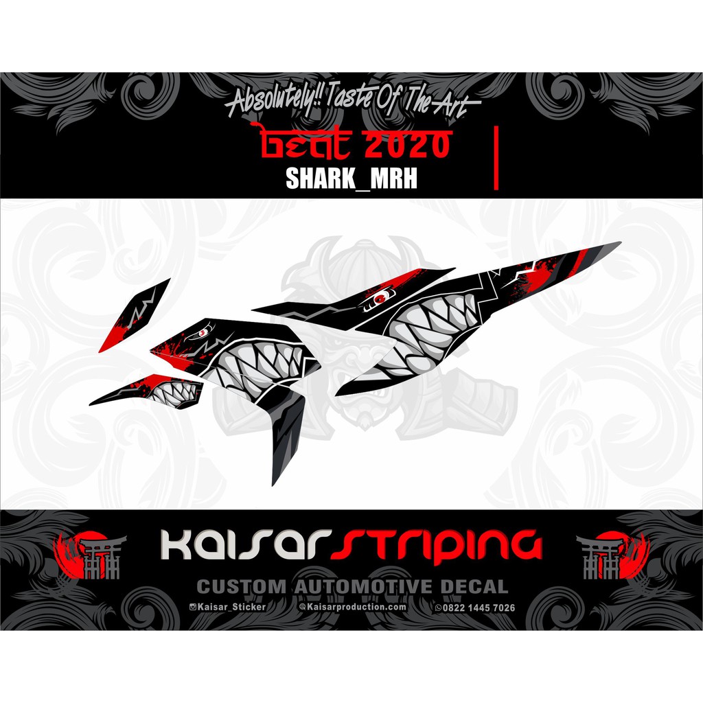 sticker decal Beat Deluxe 2020 stiker striping Honda Beat 2020 Decluxe Striping Beat 2020 Shark Full