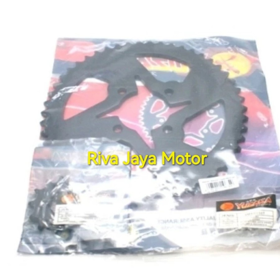 Gear Belakang + Gir Depan Smash Shogun 125 110 Satria 50t Yuzaka Hitam