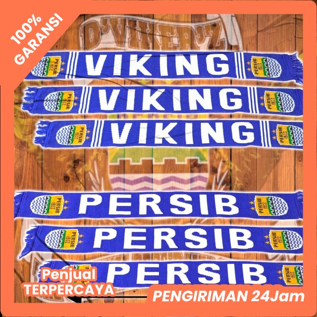 Syal viking persib ukuran sedang bolak balik 130x13cm