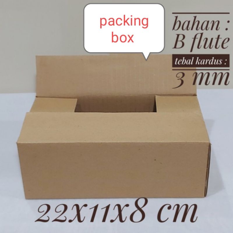

karton/kardus uk.22x11x8cm.single wall,luar dalem polos