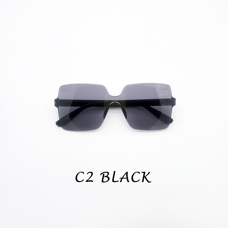 (YUZHU) Bayar di Tempat Korean Trendy Candy Color Square Oversized Kacamata Hitam Wanita/Pria Sunglasses