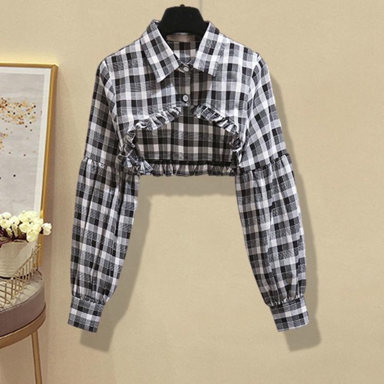 idYy5Y9--Irregular new year black suspender dress 2021 autumn new women's dress shirt skirt set two 