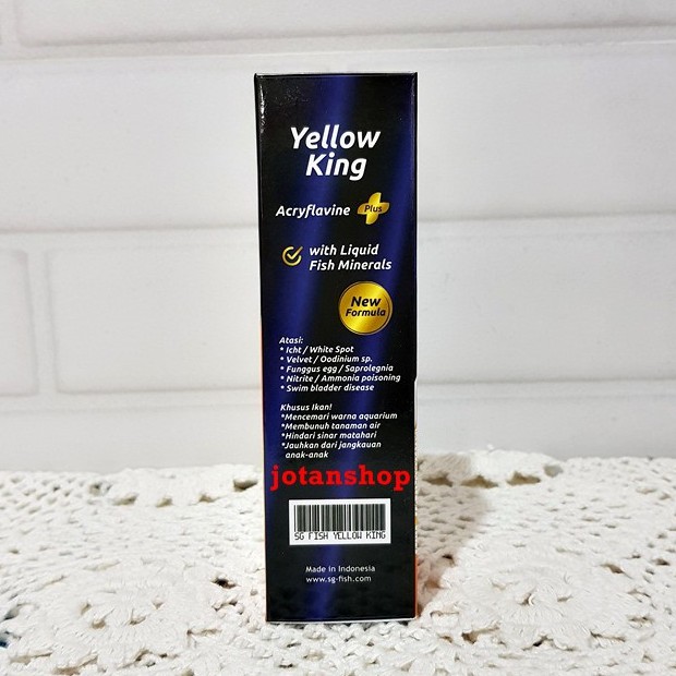 SG FISH YELLOW KING Acryflavine plus acriflavine Obat luka tetes Vitamin Ikan Hias aquarium