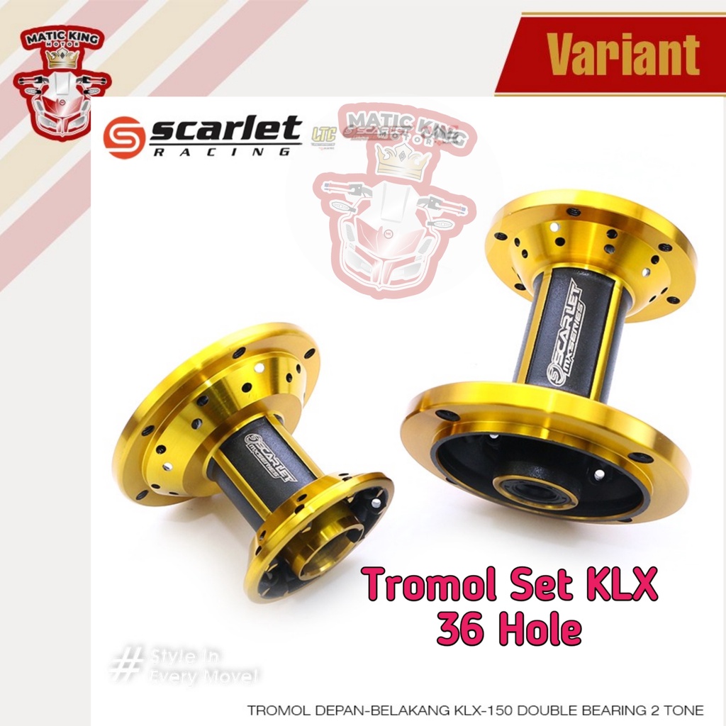 Tromol trombol KLX DTRACKER set depan belakang 36 hole  Scarlet Racing