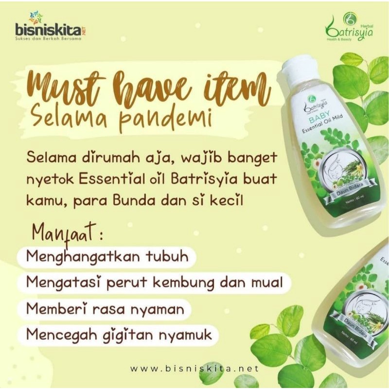 BABY ESSENTIAL OIL/MINYAK TELON BATRISYIA/MINYAK TELON BIDARA/ OBAT KEMBUNG BAYI/ OBAT GATAL BAYI/MINYAK TELON HERBAL